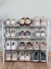 Clothing Storage 4/5 Tiers Steel Pipe Detachable Dustproof Shoe Rack Organizer Shoes Space-Saving Stand Cabinet Shelf 20 Pairs