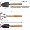 미니 파기 정장 원예 도구 키트 레이크 삽 세트 발코니 목재 손잡이 삽질 레이크 수지 버섯 구부러진 입 물병 스프레이어 병 늑골 즙 짜기