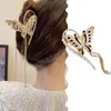 Korean Butterfly Pearl Hair Clip Clamps 기하학적 금속 머리 클로 골드 술 헤어 핀 보석 헤어 액세서리 여자 소녀