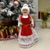 Christmas Decorations Tree Decor Sequin Mrs Claus Figurines Home Decoration Holiday Collection 48CM Standing Grandma Santa 221130