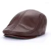 قبعات من الجلد الأصلي مسطحة قبعات مسطحة حقيقية قبعات Duckbill Duckbill القبعات