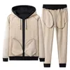 Mens Tracksuits Winter Sets Cashmere Tracksuit Men Clothing Fleece HoodiePants 2 Pieces Set Casual Warm Track Suit Yttre kläder 221130