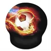 Ergonomic Mouse Pad with Wrist Support Rest Soft Surface Non-Slip Rubber Base Flame Soccer Gaming MousePad