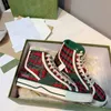 10A TBTGOL Homens Grid High Top Sneakers 1977 Designer Sapatos Mulheres Verde Vermelho Web Stripe Canvas Flats Off The Runner Trainers Borracha Sole Sh