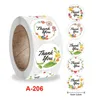 Enveloppe-cadeau 500pcs 1 pouce feuille florale merci d'avoir soutenu le d￩cor d'enveloppe d'￩tiquette d'￩tiquette d'￩tiquette de scellage des petites entreprises