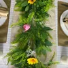 Decorative Flowers Simulation Decoration Artificial Plant Flower Vine Rattan Fake Plants For Wedding Party Spring Products Green Leaves