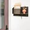 Крючки на стене монтируемой почтовой держатель деревянный организатор сортировщика с 4 двойным ключом и плавающей полкой деревенской декор дома
