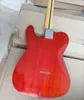 6 cordas guitarra elétrica vermelha com chama bordo de bordo bordo braço branca pickguard personalizável