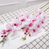 Decorative Flowers 2Pcs/lot Simulation 9-heads Phalaenopsis Single Branch PU Artificial Decoration Home Flower Wall Wedding Fake Orchid
