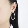 Nouveau Design femme boucles d'oreilles en argent massif 925 bijoux XL pavé diamant boucles d'oreilles Thanksgiving noël fête des mères cadeaux