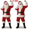 Tema kostym Santa Claus cosplay pappa i kl￤der kl￤dda vid julen av m￤n fem bunslot kostym f￶r varma vuxna 221130