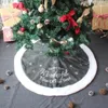 Christmas Decorations White Snowflake Xmas Tree Skirt Carpet Floor Mat Ornament Merry Decoration for Home Natal Year Navidad Decor 221130