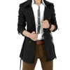 Vestes pour hommes mode automne Long Trench Coat double boutonnage col rabattu solide Cardigan casaco masculino 221130