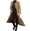 Hommes Vestes Hommes D'affaires Trench-Coat Design De Mode Mince Double Poitrine Mince Coupe-Vent Mâle Printemps Long Noir Outwear Automne 221130