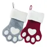 Décorations de Noël personnalisé chat et chien rouge gris bas empreinte de patte animal de compagnie cadeau personnalisé pour s 221130