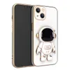 Astronaut Telescopic Stand Holder Plating Cases for IPhone 14 13 12 pro max Universal Foldable Cellphone Mount Finger Phone Holder Bracket