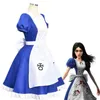 لعبة Alice Madness Returns Cosplay Costume Asy Halloween Comple Maid Dron Dron Fress for Women Girls Plus Size Costume J220713