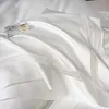 Zestawy pościeli Abay Egyptian Bawełniane puste koronkowe białe łóżko z łóżkiem z elastycznym 150x200 180x200 kołdra 200x230 221129