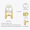 Orecchini ENFASHION Piercing Pearl per le donne Orecchini color oro Aretes De Mujer Gioielli di moda natalizi all'ingrosso E191144