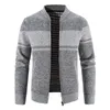 Mens Sweaters Autumn Cardigan Fashion Slim Knitted Sweatercoats Casual Patchwork Men Zipper Knitting Jacket Coat 221130