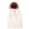 Boinas femininas e veludo chapéu de malha grosso de inverno bola de pele quente solta cabeça grande cetim ao ar livre à prova de vento confortável 2022