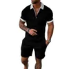 Men's Tracksuits Tracksuit Casual Short Sleeve Zipper Polo Shirt Shorts Set for Men Streetwear 2-piece Suit Summer 221129