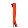 Boots fashion autumn women sexy high heel 15cm Over the knee boots green orange Platform T big size 220906