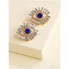 Stud Fashion Jewelry Womens Angle Eye Stud Earring Colorf Rhinstone Evil Eyes Earrings Drop Delivery Dhda5