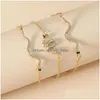 Bangle Fashion Jewelry Mtilayer Bracelet Set Rhinestone Snake Chain Bracelets 3Pcs/Set Drop Delivery Dhemo
