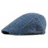 Berets Spring Summer Fashion Sboy Caps Women's Men's Beret Hats for Men Top Quality Grid Flat