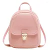 Aufbewahrungsboxen Damen Leder Rucksack Mode Mini Schultaschen für Teenager Mädchen Bagpack Niedliche kleine Frau