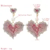 Dangle Lustre Bijoux De Mode Mtilayer Gradient En Forme De Coeur Diamant Rhinstone Boucles D'oreilles Coeur Dangle Stud Drop Delivery Dhctl