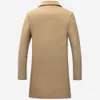 Herrjackor Autumn Winter Fashion Men's Woolen Coats Solid Color Single Breasted Lapel Long Coat Jacket Casual Overrock Plus Size 5 Colors 221130