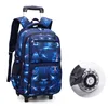 Rugzakken 2wheels Travel Rolling Bagage Bag School Tolley Backpack For Boys Kid S Backpack on Wheels Kids 221129