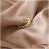 Bandringar koreansk design mikroinlaid zirkonringar fyrkantig ring enkel temperament öppnar lyxfinger smycken gåva drop de dhcgm