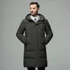 Gilet da uomo Piumino d'anatra bianco Uomo Inverno Spessore Caldo Cappotto lungo Parka con cappuccio Cappotto Cappotto Moda uomo Giacca a vento Solido 221130