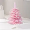 크리스마스 장식 인공 나무 60cm 핑크 클래식 크리스마스 소나무가있는 플라스틱 스탠드 장식 액세서리 선물 221130