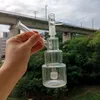 Clear Glass Cake Bong Hookahs Mini Dab Rig Three Layer Water Recycler Pipes for Smoking Bubbler