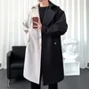 Men's Jackets Jacke Long Trench Coat Oversized Patchwork Windbreaker Big Pocket Fashion Overcoat 221130