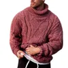 Pulls pour hommes surdimensionnés à manches longues épaissies Malemens gros fil de laine col roulé torsion côtelé tricoté pour l'automne hiver 221130
