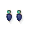 Orecchini a bottone Classico orecchino di cristallo a forma di goccia d'acqua di colore blu con zirconi cubici per gioielli da sposa di compleanno alla moda da donna