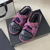 2024 Women Rope Sandals Designer Slipper Flat Platform Sandal Outdoor Beach Flip Flops Leather Printed Lace-up Casual Shoes With Box NO331