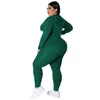 Plus grande taille 3XL 4XL 5XL femmes survêtements deux pièces pantalon ensemble mode fermeture éclair à manches longues à capuche survêtement costumes