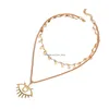 Pendant Necklaces Fashion Jewelry Eye Pendant Mtilayer Necklace Retro Stars Clavicle Chain Drop Delivery Necklaces Pendants Dh4D1