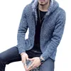 Męskie swetry moda moda męski stały kolor zagęszczony ciepły sweter z kapturem zimowy zużycie polaru kaszmirowa liniowiec sweter