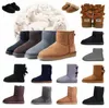 2022 Designer waterproof Boots australia Silhouette Ankle booties Australie Stretch snow boots Winter mini tasman Women Super soft eve Sheep fur integ e3sl#