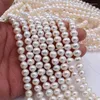 Chains 3A Wholesale Pearls Necklace8.5-9mm High Quality White Color Zhuji Cultured Freshwater Round Pearl Necklace Length 47cm