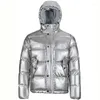 glossy puffer jacket