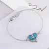 Moda de luxo VV Jóias Ocidental Saturn Heart Bracelet Diamond esmalte 18K Gold Batilhed 925 Sterlling Silver Women Designer Design Lady Premium Bracelet Girl Girt Gift