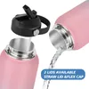 Water Bottles Stainless Steel Double Wall Vacuum Insulated Sports Bottle Wide Mouth wFlex Cap Straw Lid Flip Ring Carabiner 221130